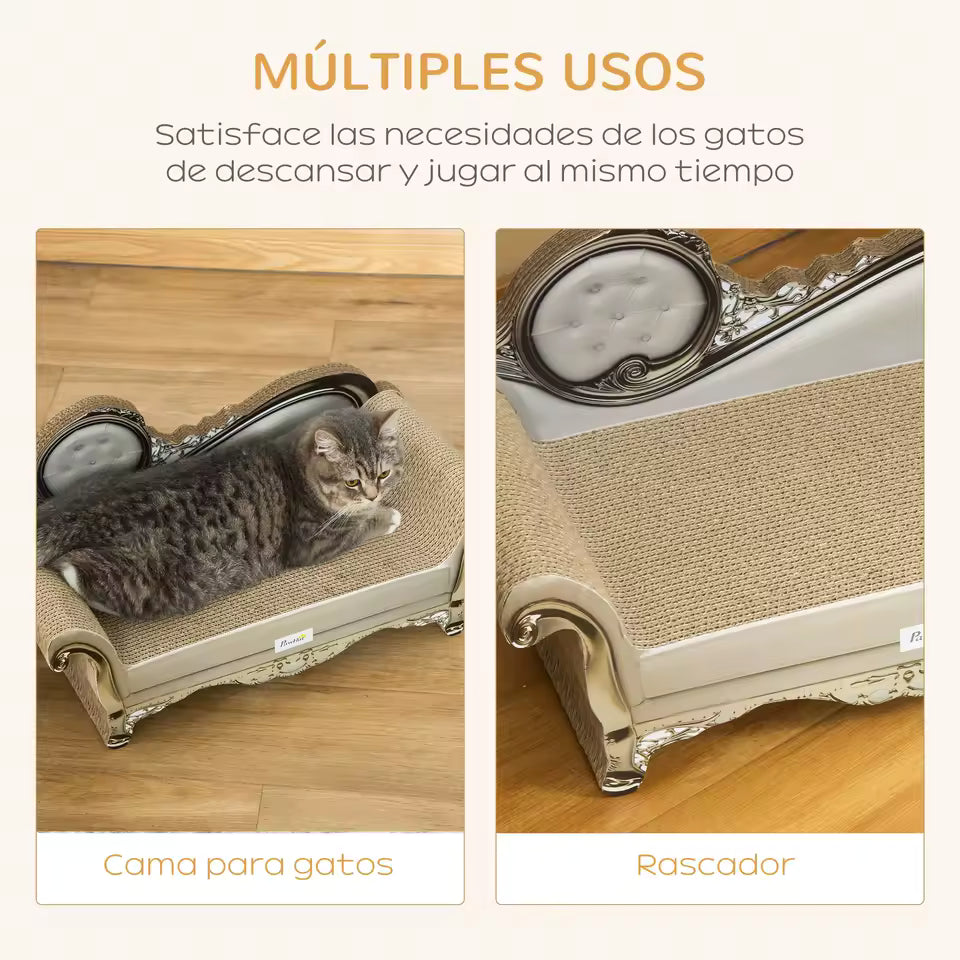 Sofá Rascador de Lujo para Gatos con Catnip